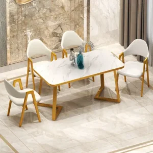 7D Style Dining Set With Marble Top