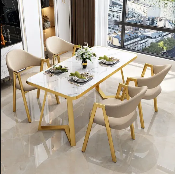 7D Style Dining Set With Marble Top - Image 2