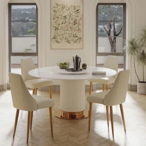 Bosco Luxury Round 4 Seater Dining Set