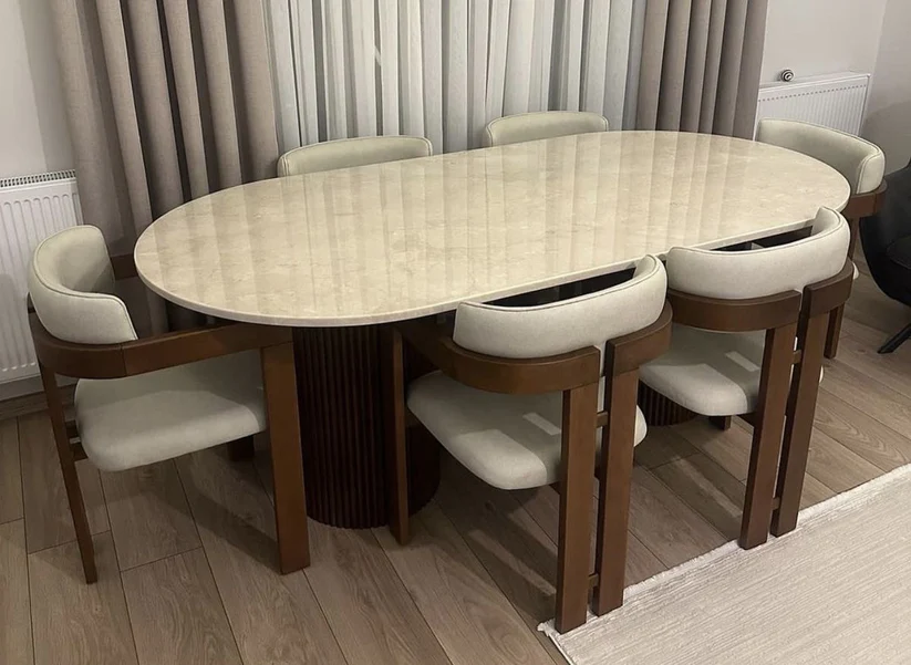 Tesla Dining Set With Marble Top - Image 5